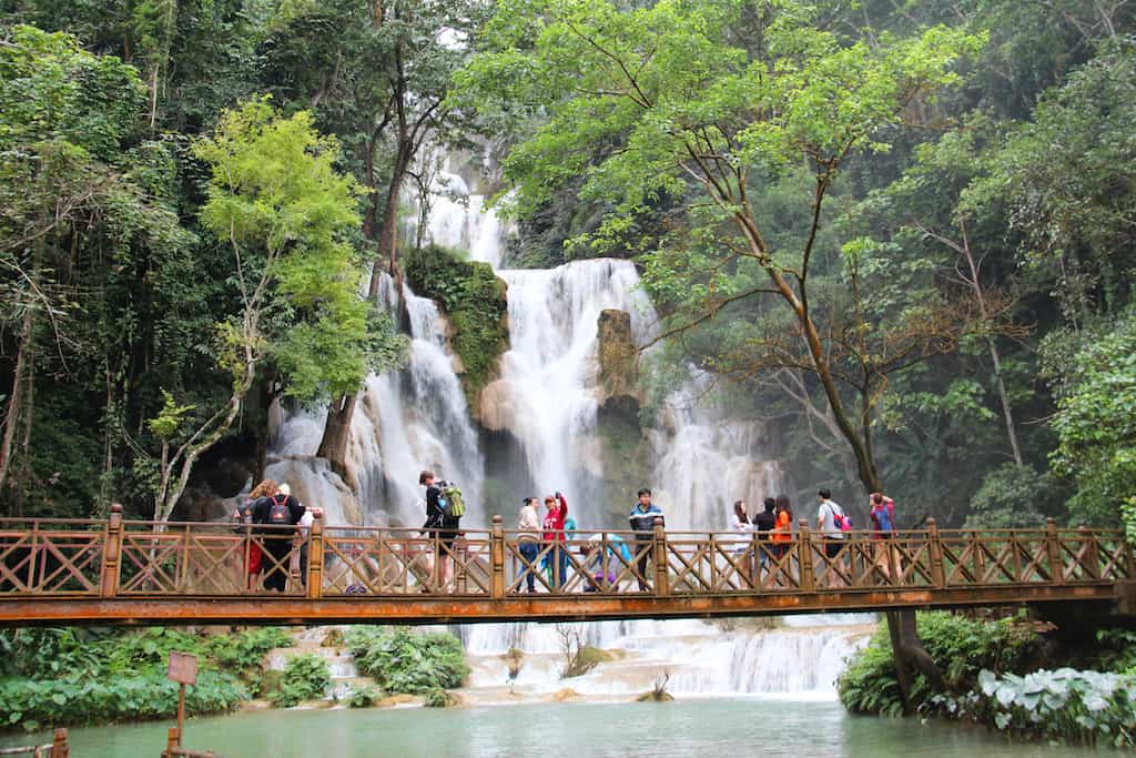 Kuang Si Waterfall viewing platform