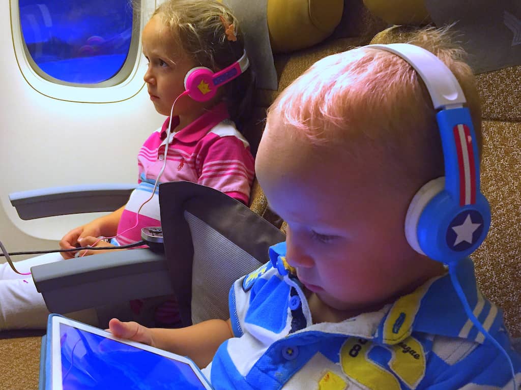 Kids on plane