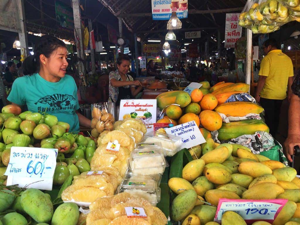 fruit at floating market near bangkok city