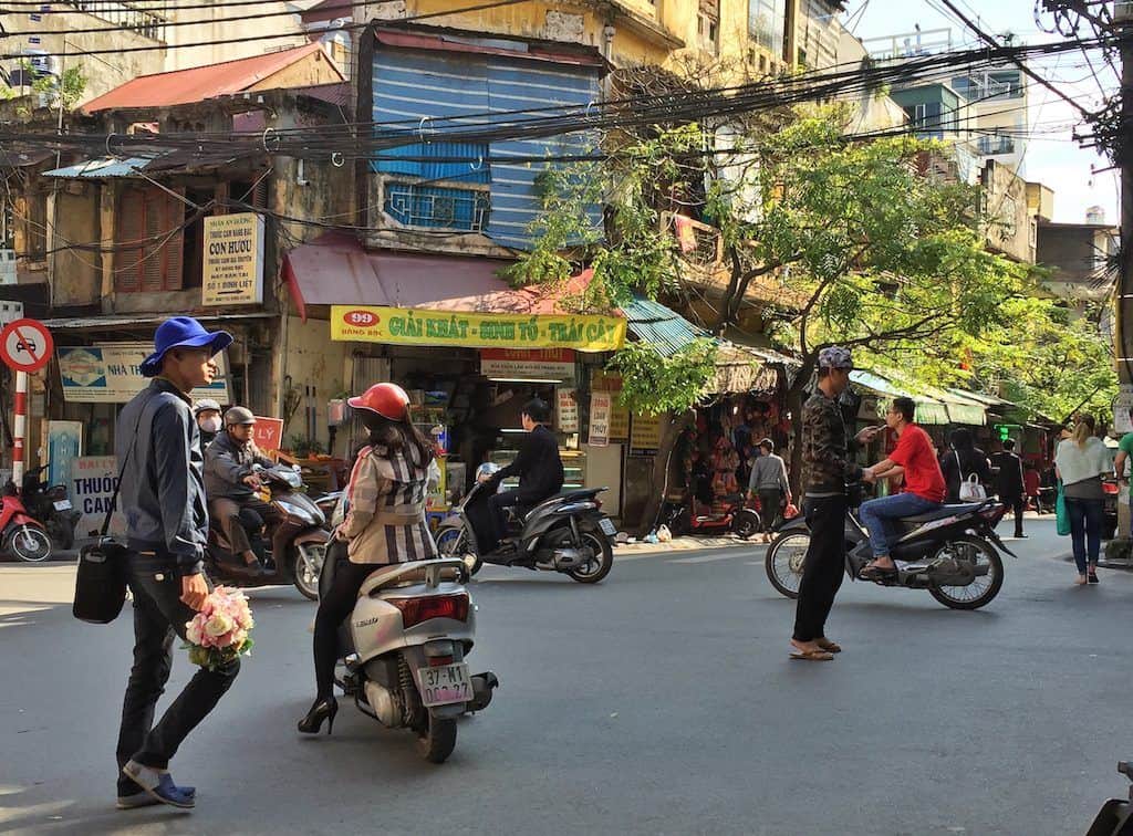 Old Quarter hanoi with kids