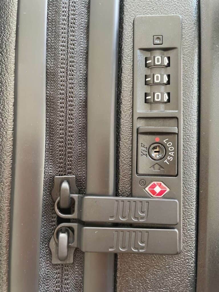TSA lock on July Carry On Suitcase