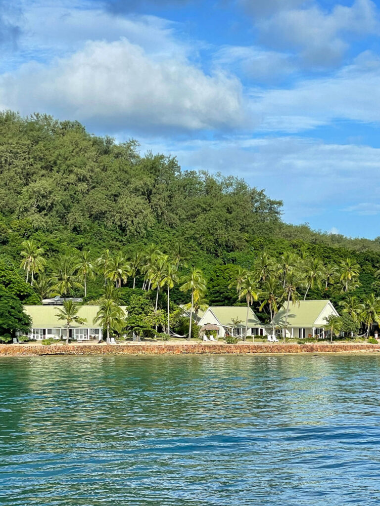 Malolo Island Fiji bures on beach 