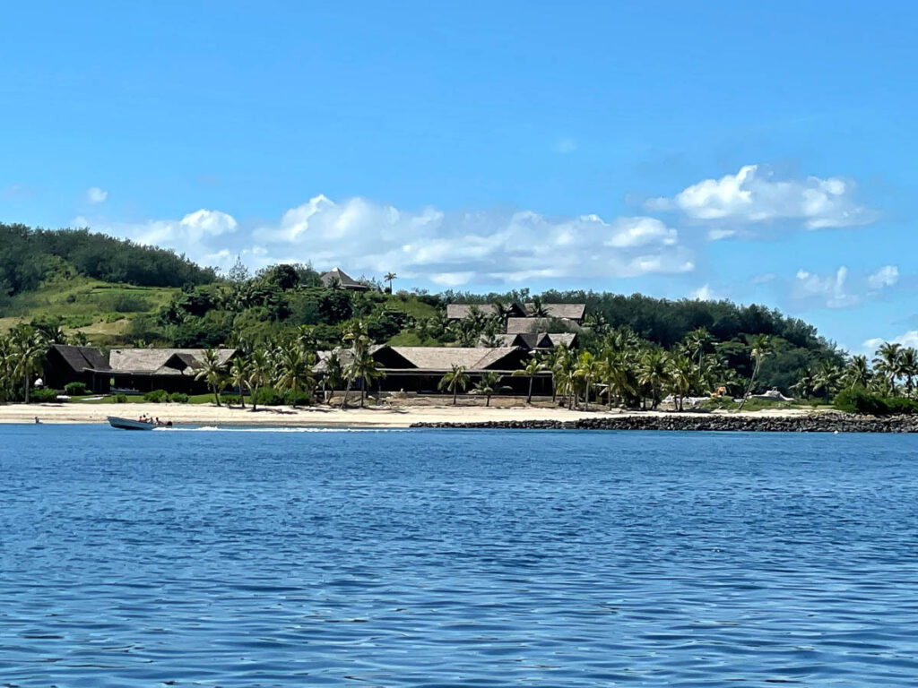 Six Senses resort Fiji taken from the water.