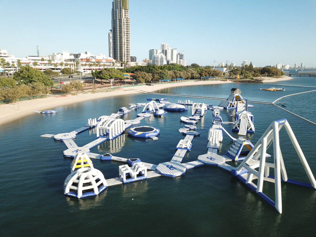 Gold Coast aqua park aerial view