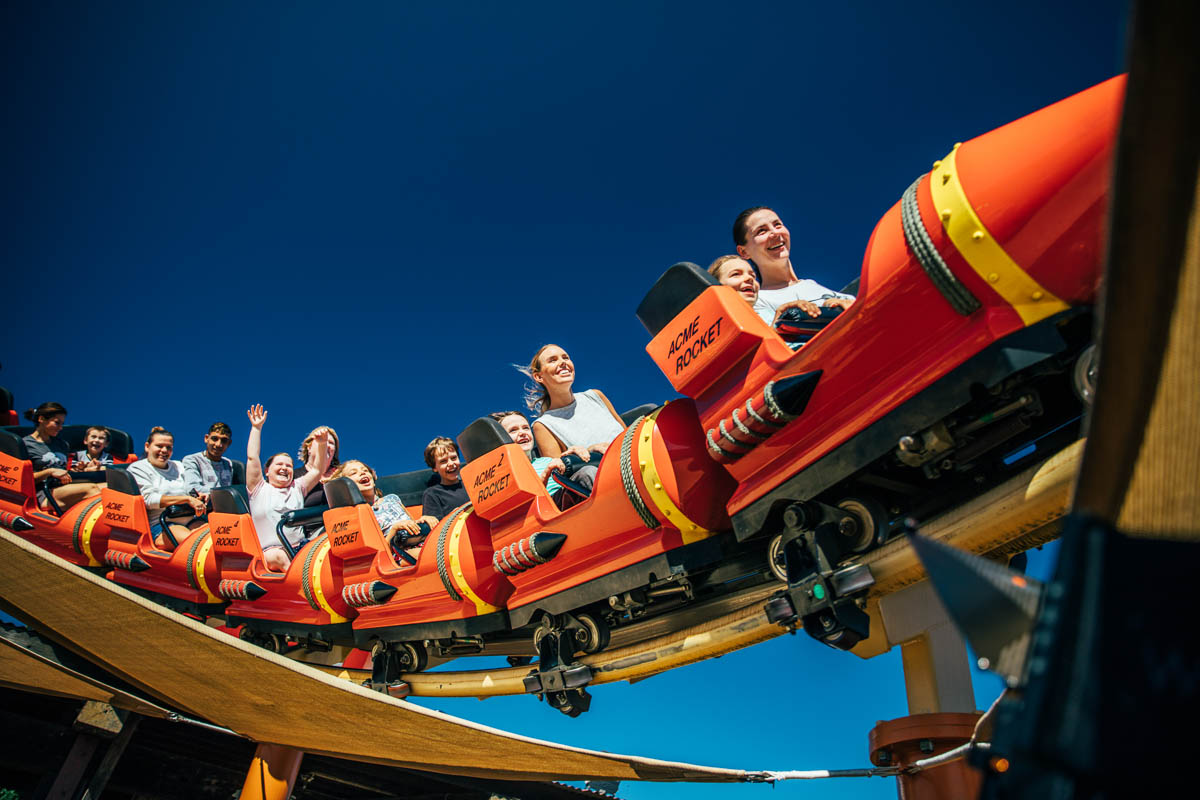 roller coaster at Movie World Gold Coast