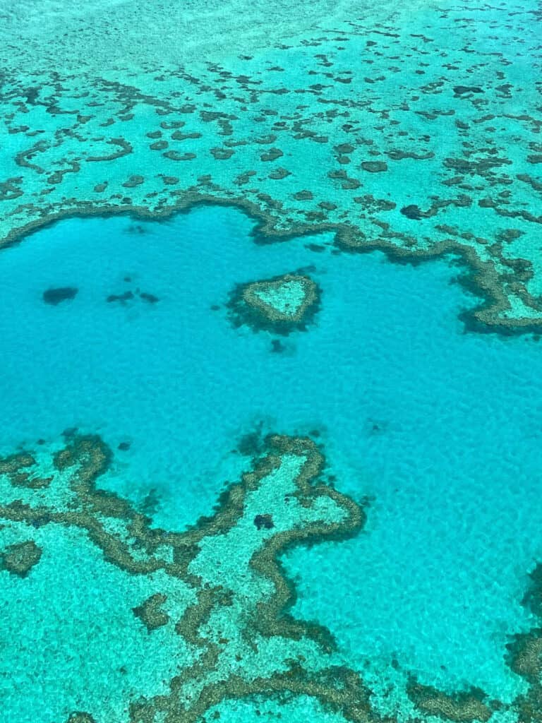 Heart Reef Whitsundays from the air. 