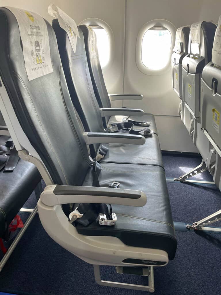 Economy seats on Scoot airlines.
