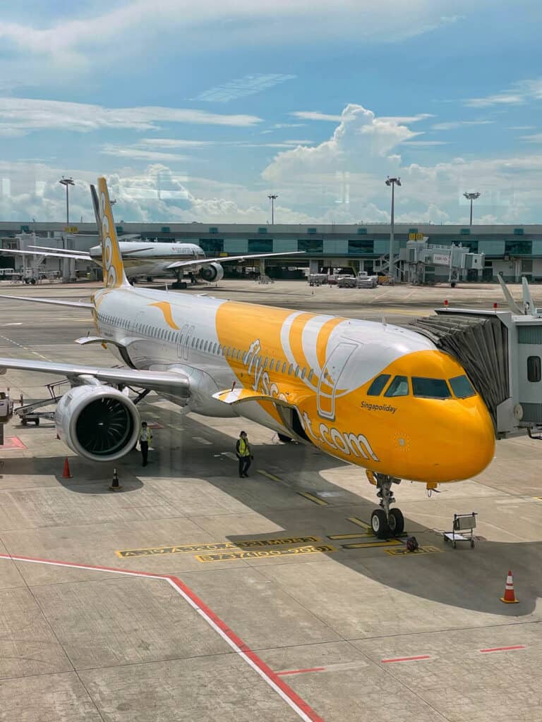 Scoot plane at airport.
