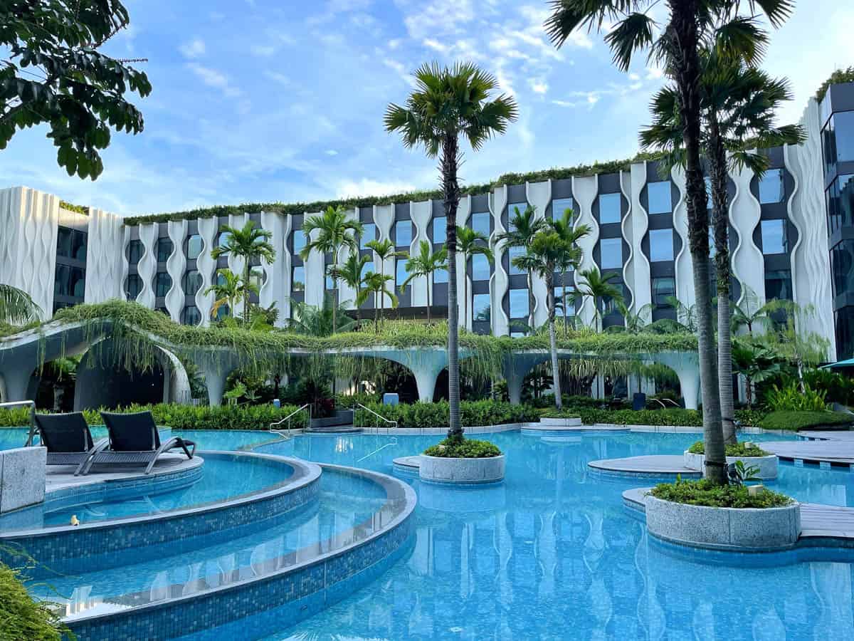 Hotel pool at Village hotel Sentosa.