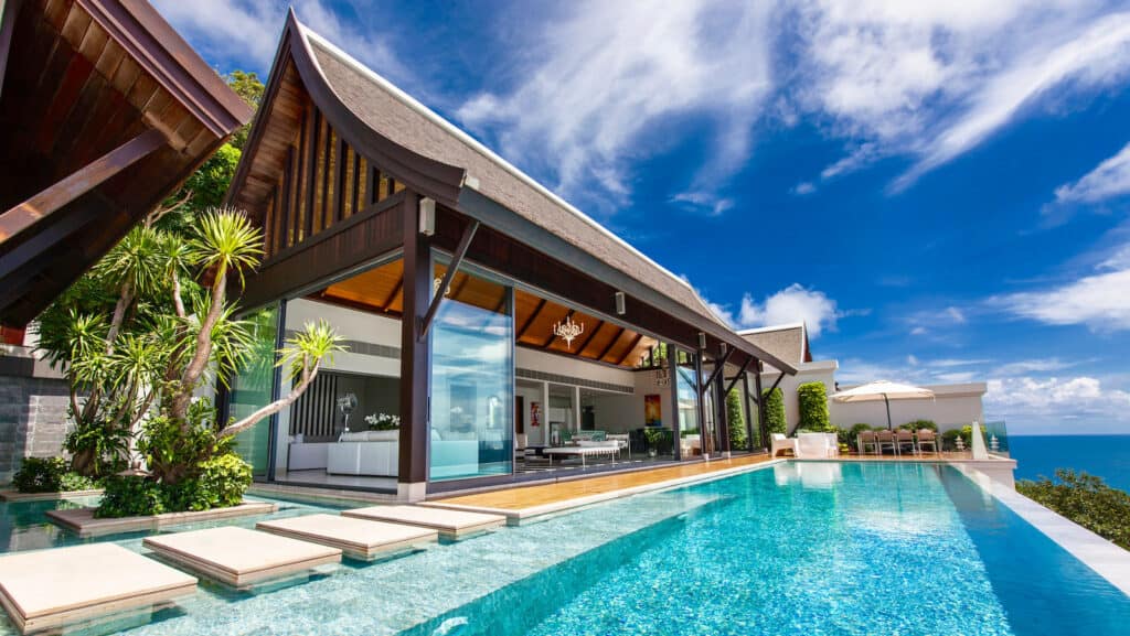 Villa Paradiso Phuket swimming pool and living area. 
