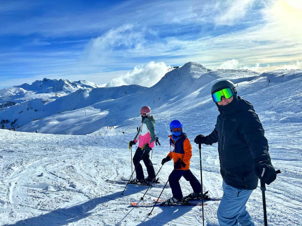 Family skiing in Whistler Canada.