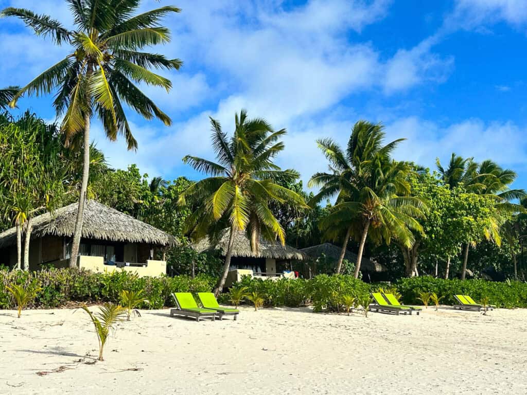 beach villas in the Cook Islands.