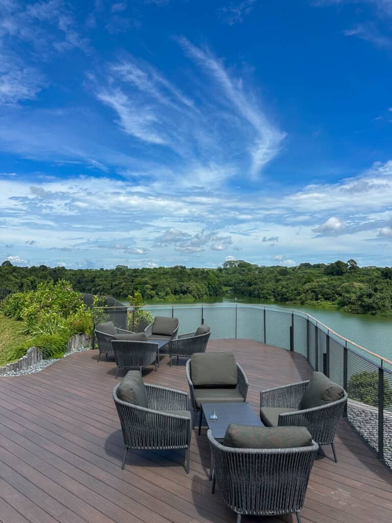 Rooftop lounge area at Mandai Rainforest Resort.