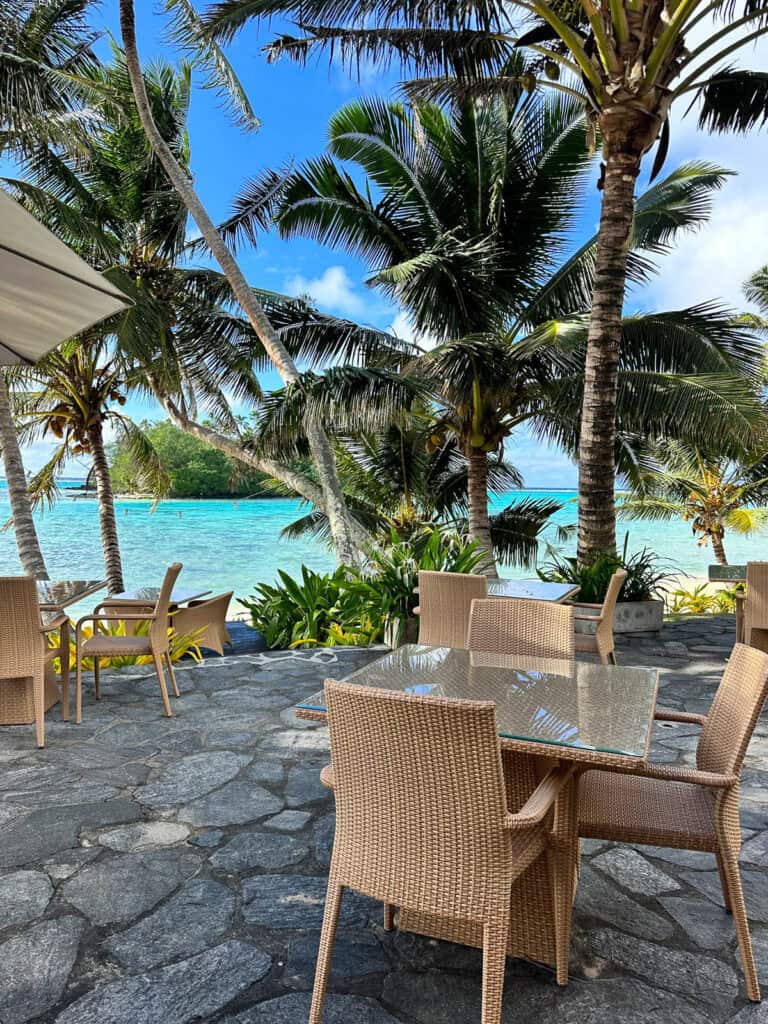 Waterfront dining in the Cook Islands.