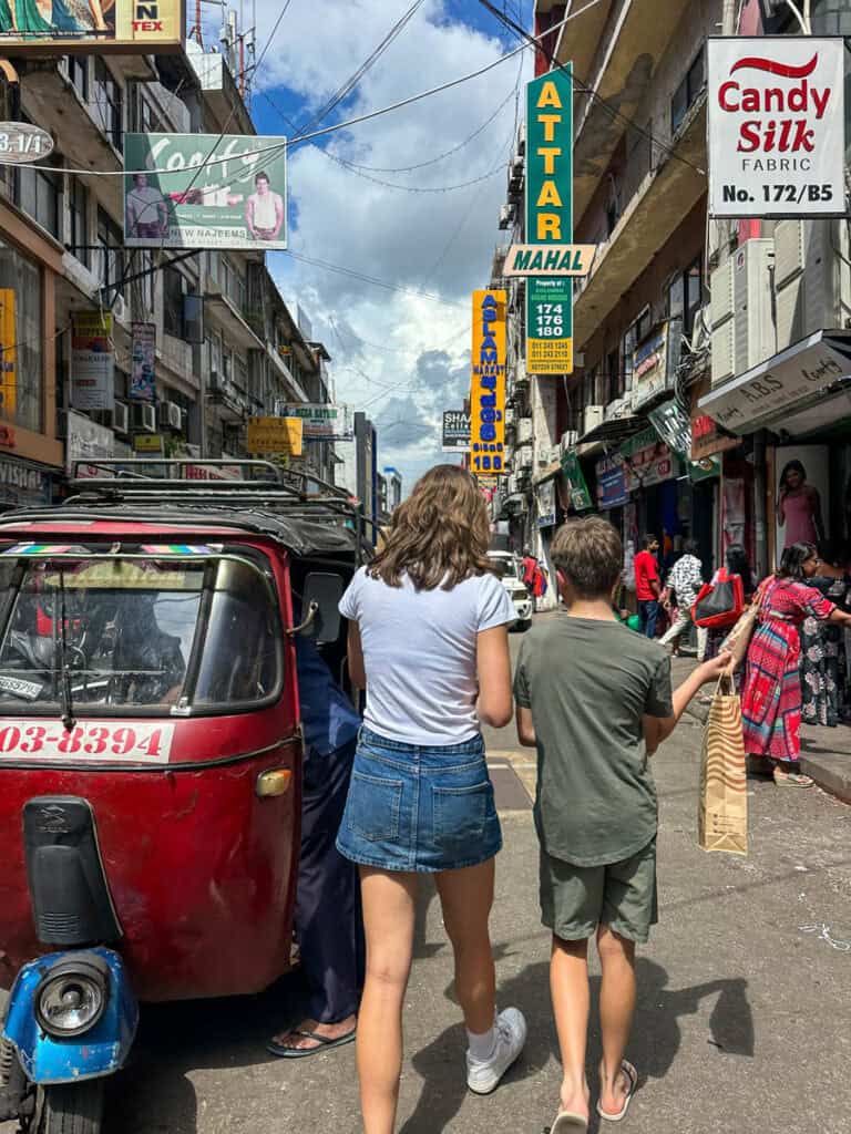 Walking through Pettah Market in Colombo, Sri Lanka.