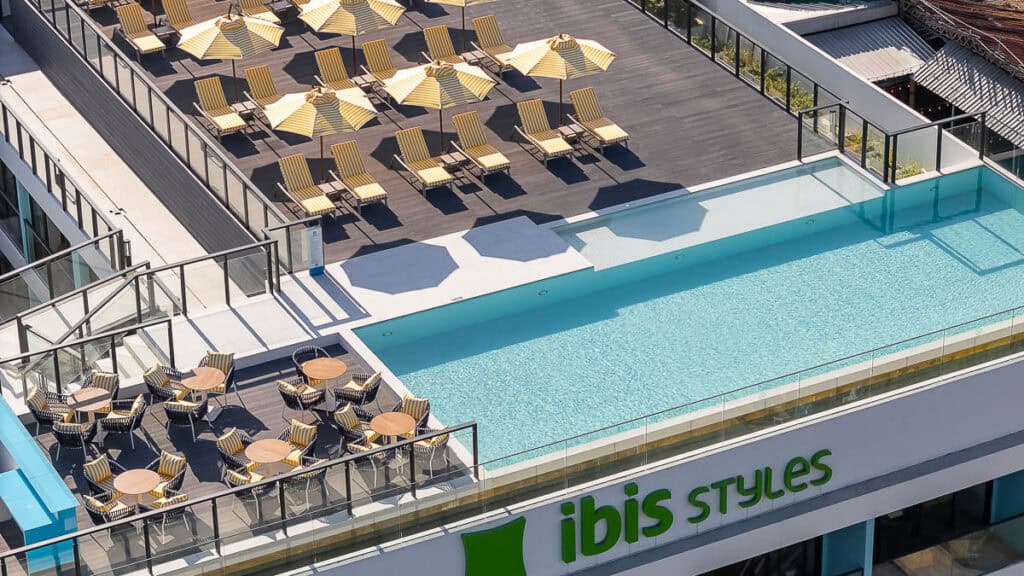 Rooftop swimming pool at Ibis styles Phuket.