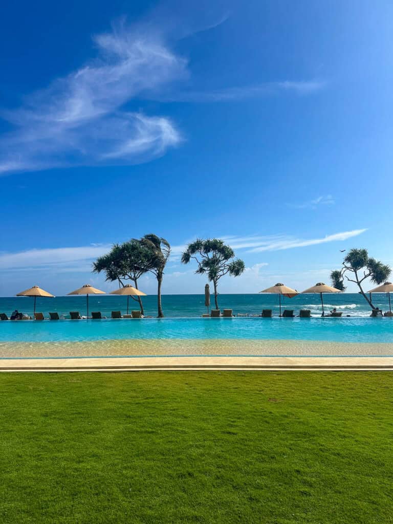Swimming pool at Fortress Resort Galle in Sri Lanka.