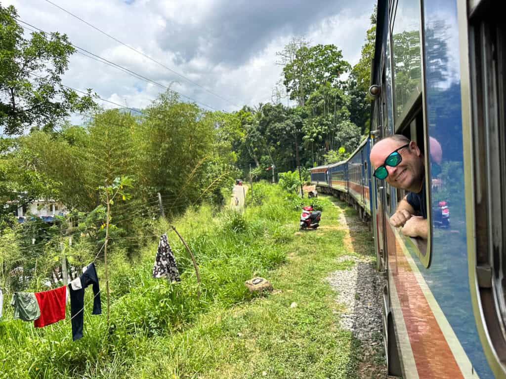 Scenic train ride in Ella, Sri Lanka.