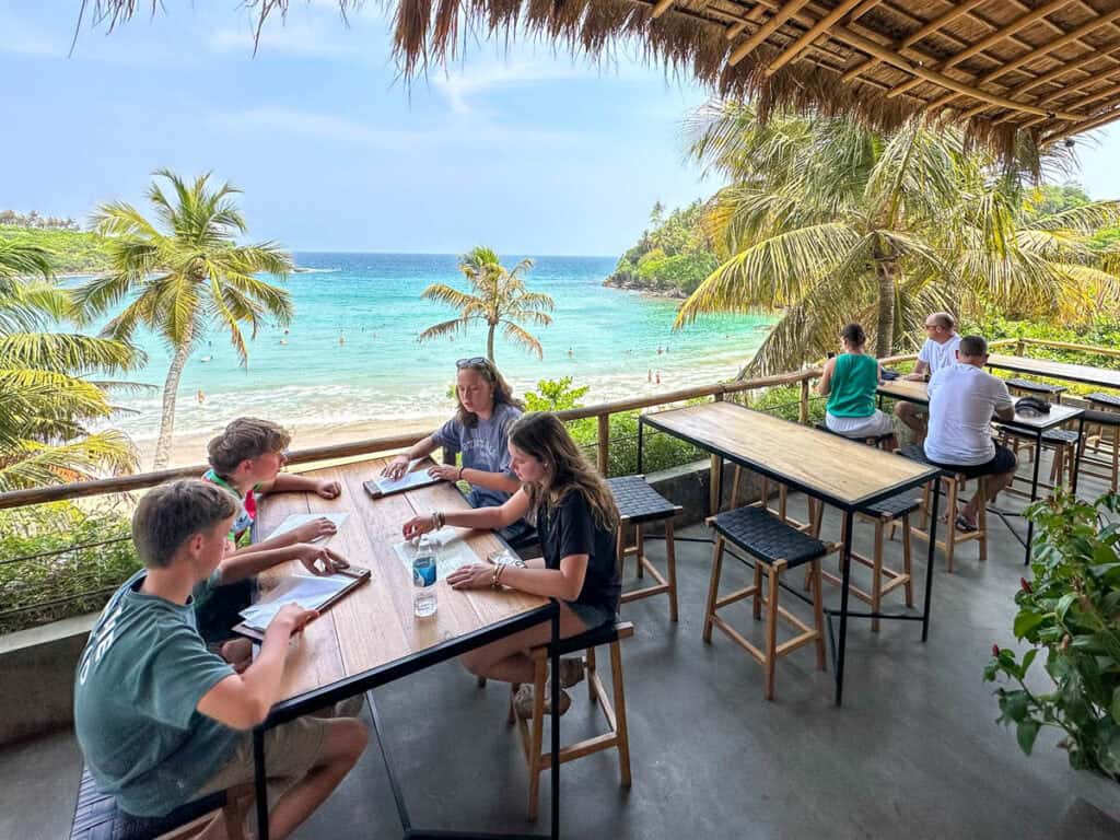 Rooftop bar in Hiriketiya in Sri Lanka.