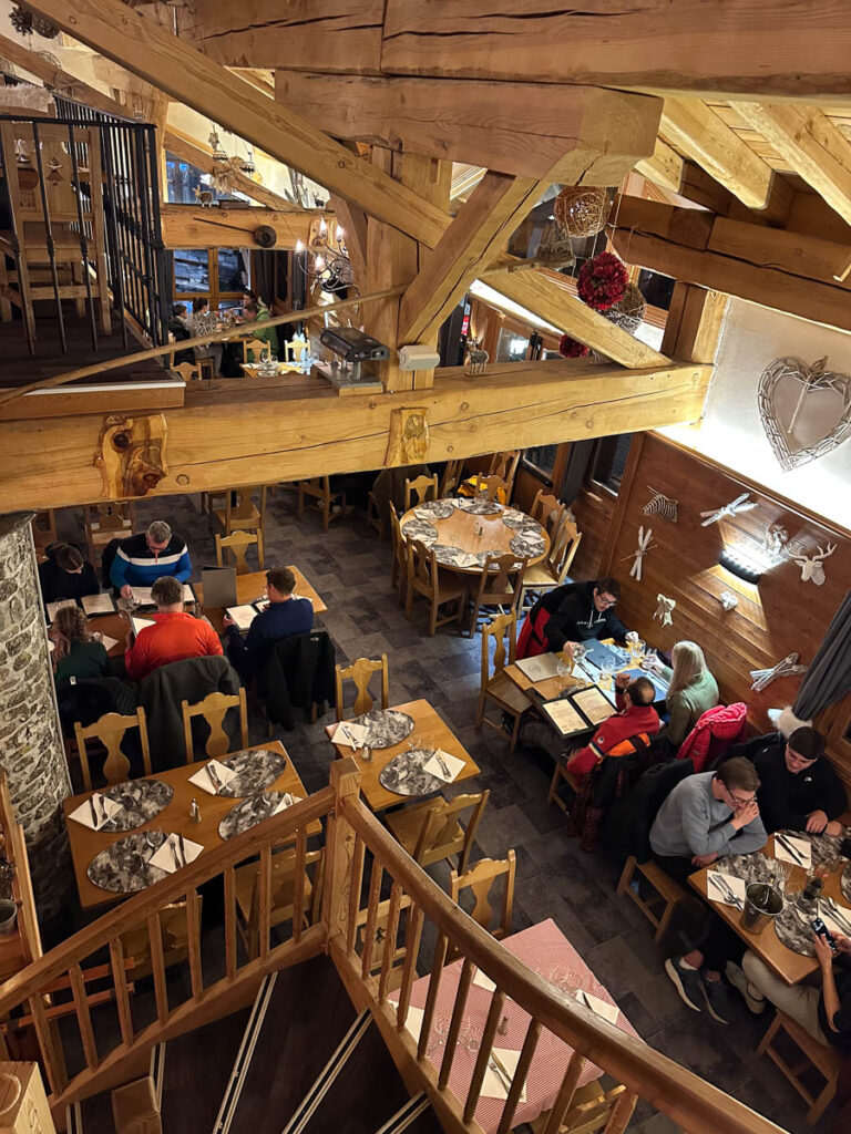 Chalet Luigi restaurant in Les Arcs, France.